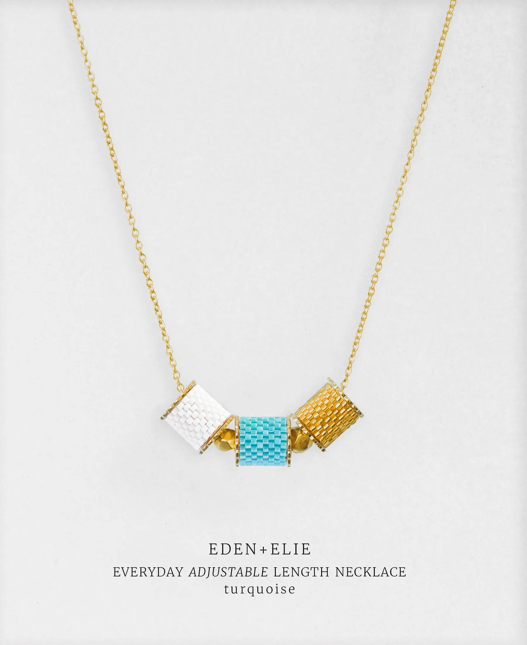 EDEN   ELIE Everyday Adjustable Length Necklace - turquoise