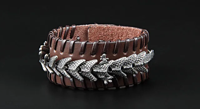 Epic Dragon Heavy Metal Leather Bracelet