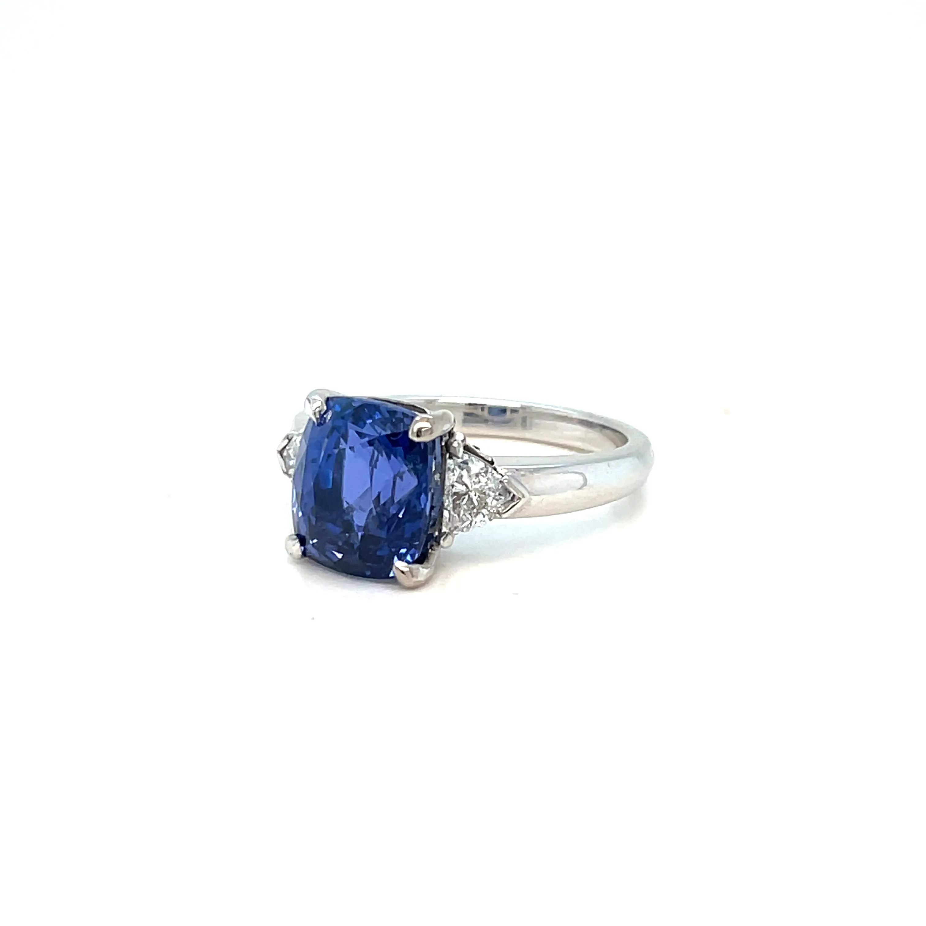 Estate 6 Carat Certified Sapphire, Diamond Gold Ring