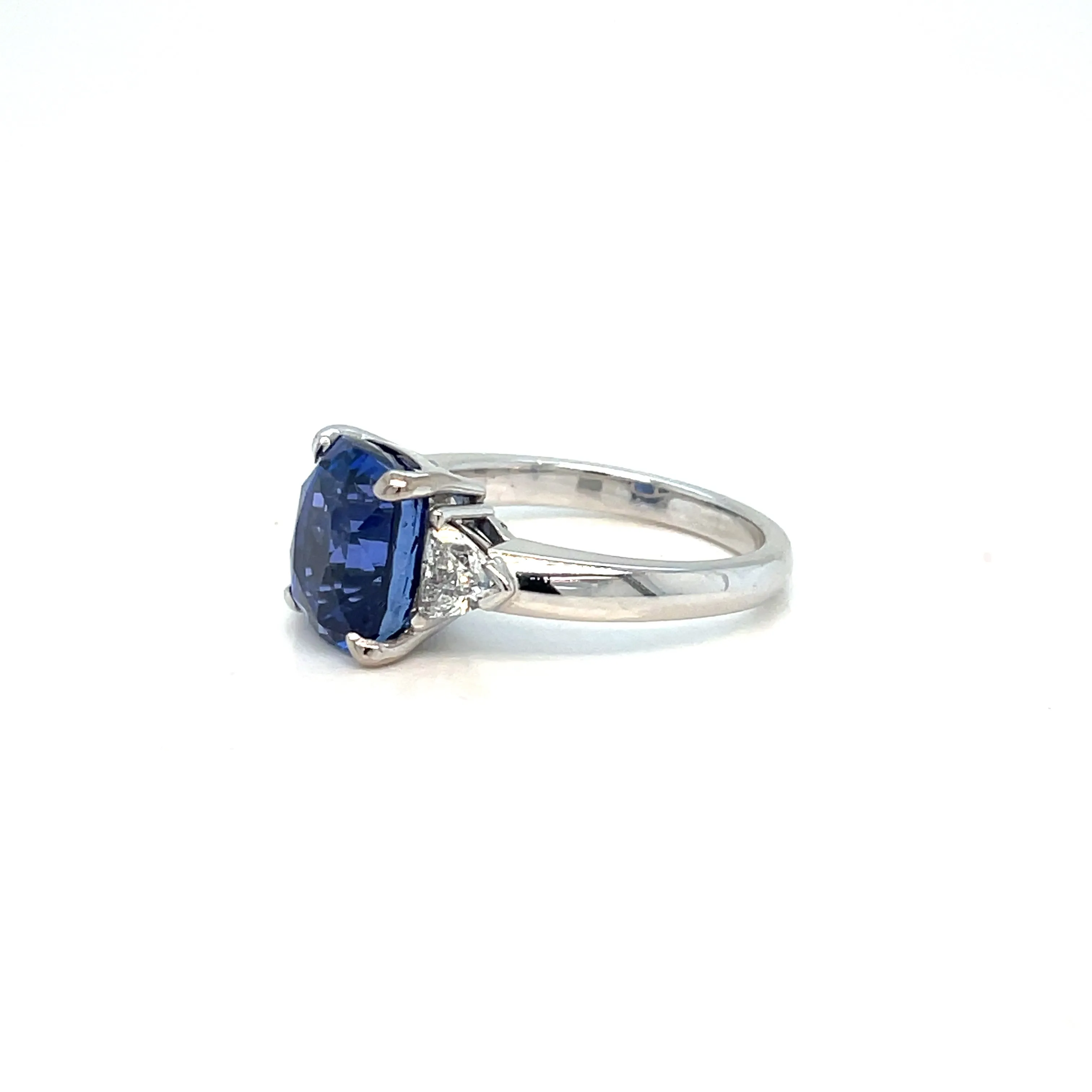 Estate 6 Carat Certified Sapphire, Diamond Gold Ring