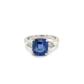 Estate 6 Carat Certified Sapphire, Diamond Gold Ring