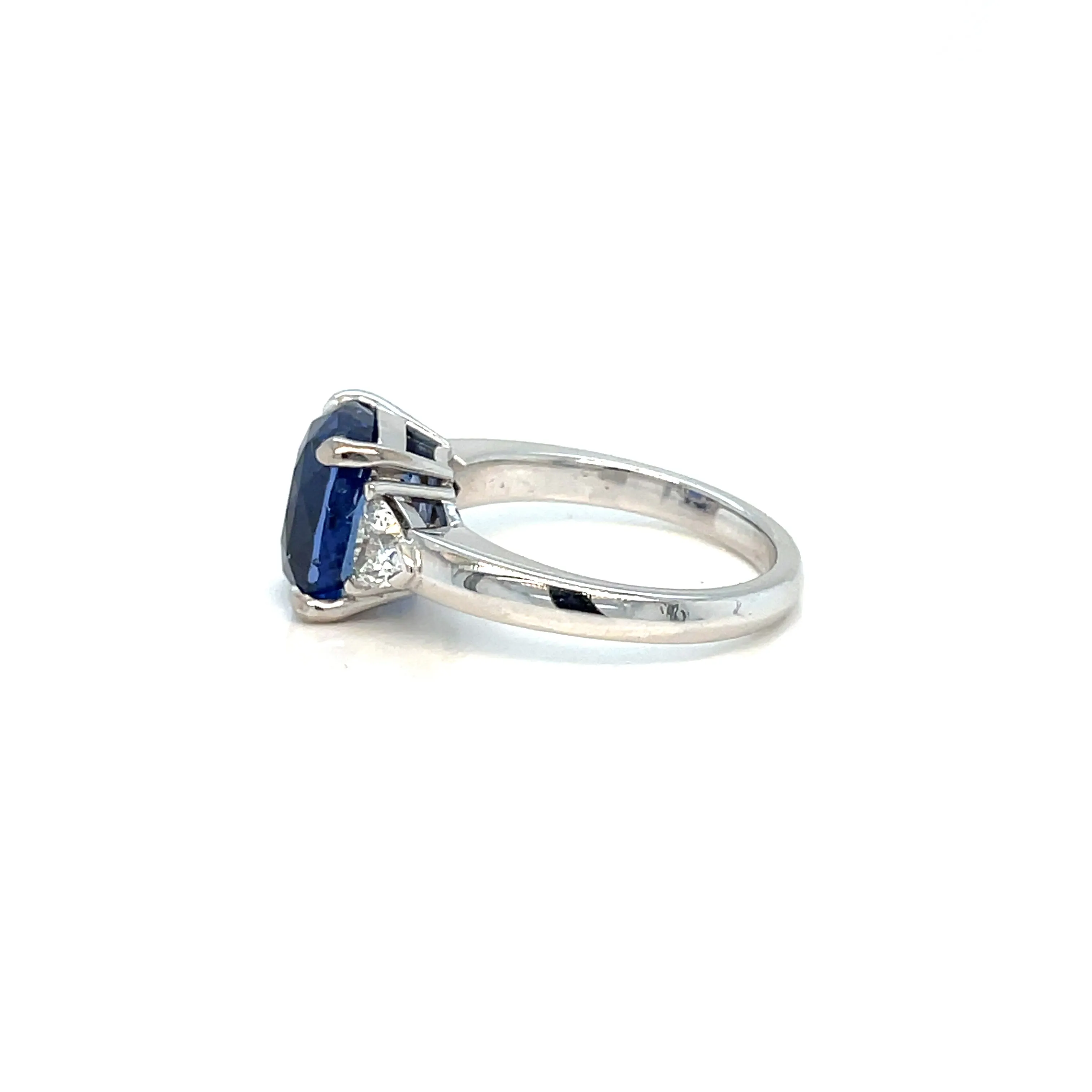 Estate 6 Carat Certified Sapphire, Diamond Gold Ring