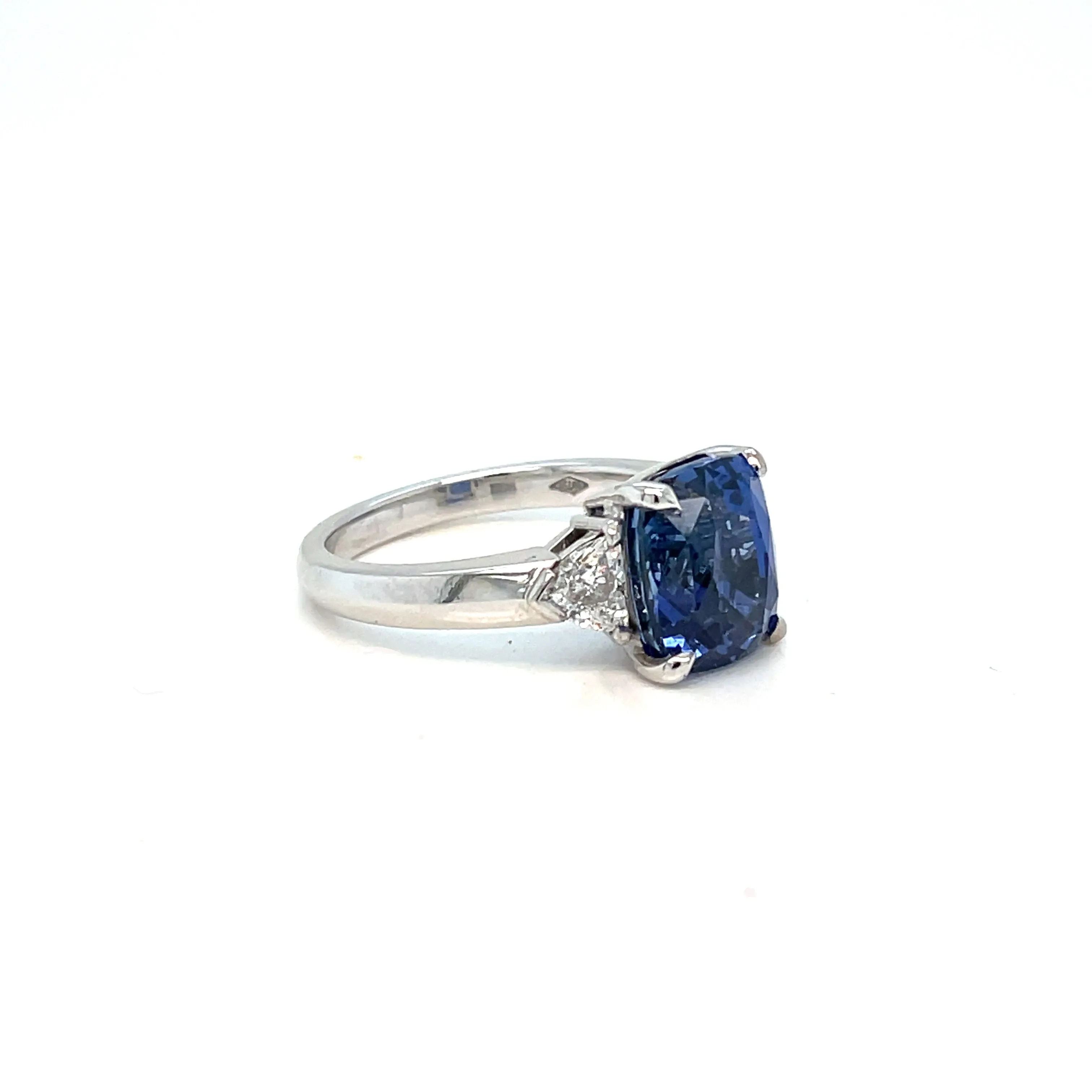 Estate 6 Carat Certified Sapphire, Diamond Gold Ring