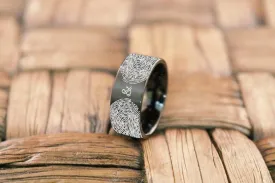 Fingerprint Ring | Mens Wedding Band, Couple Wedding Ring, Memorial Ring