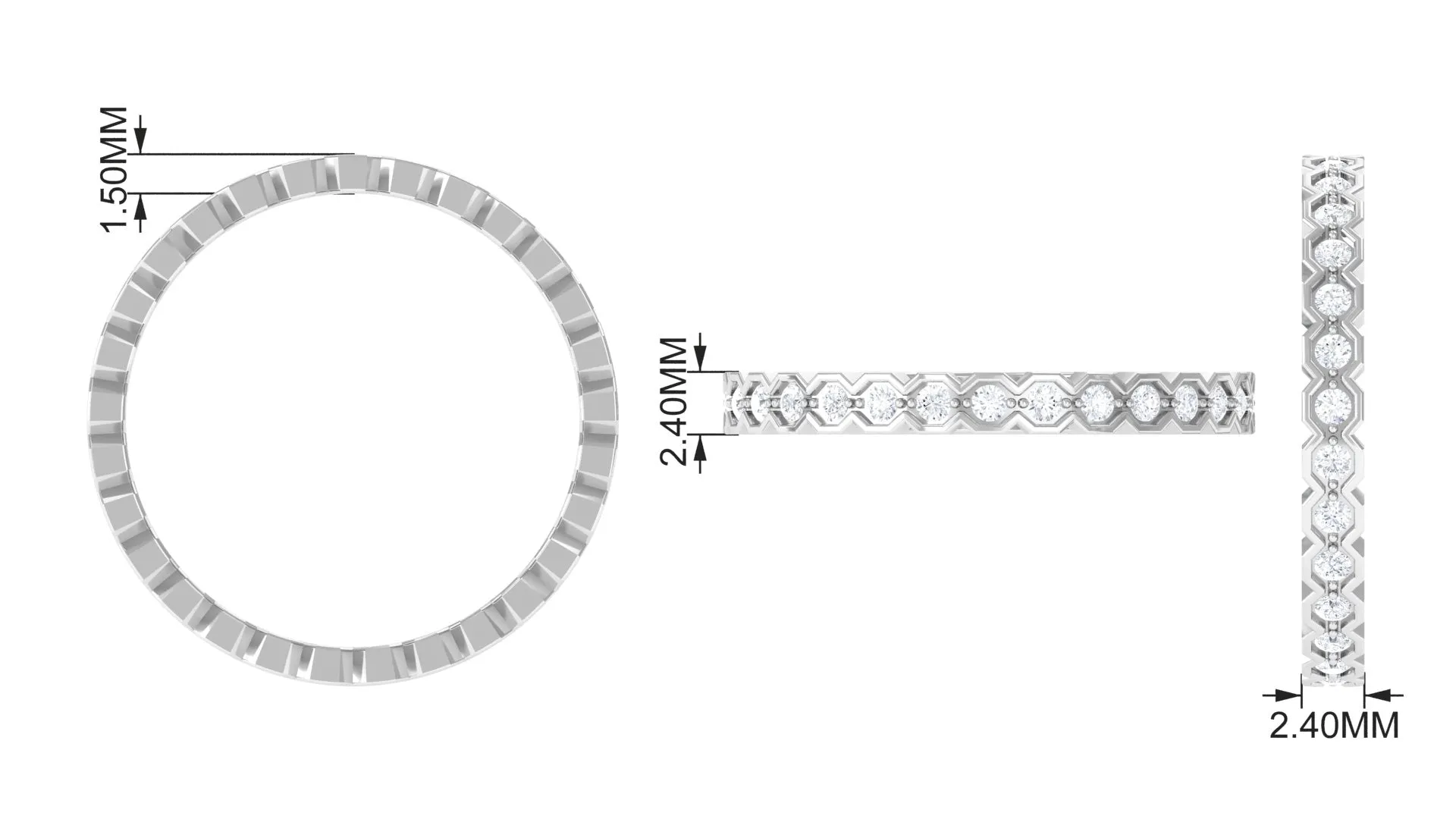 Full Eternity Band Ring with Natural Diamond