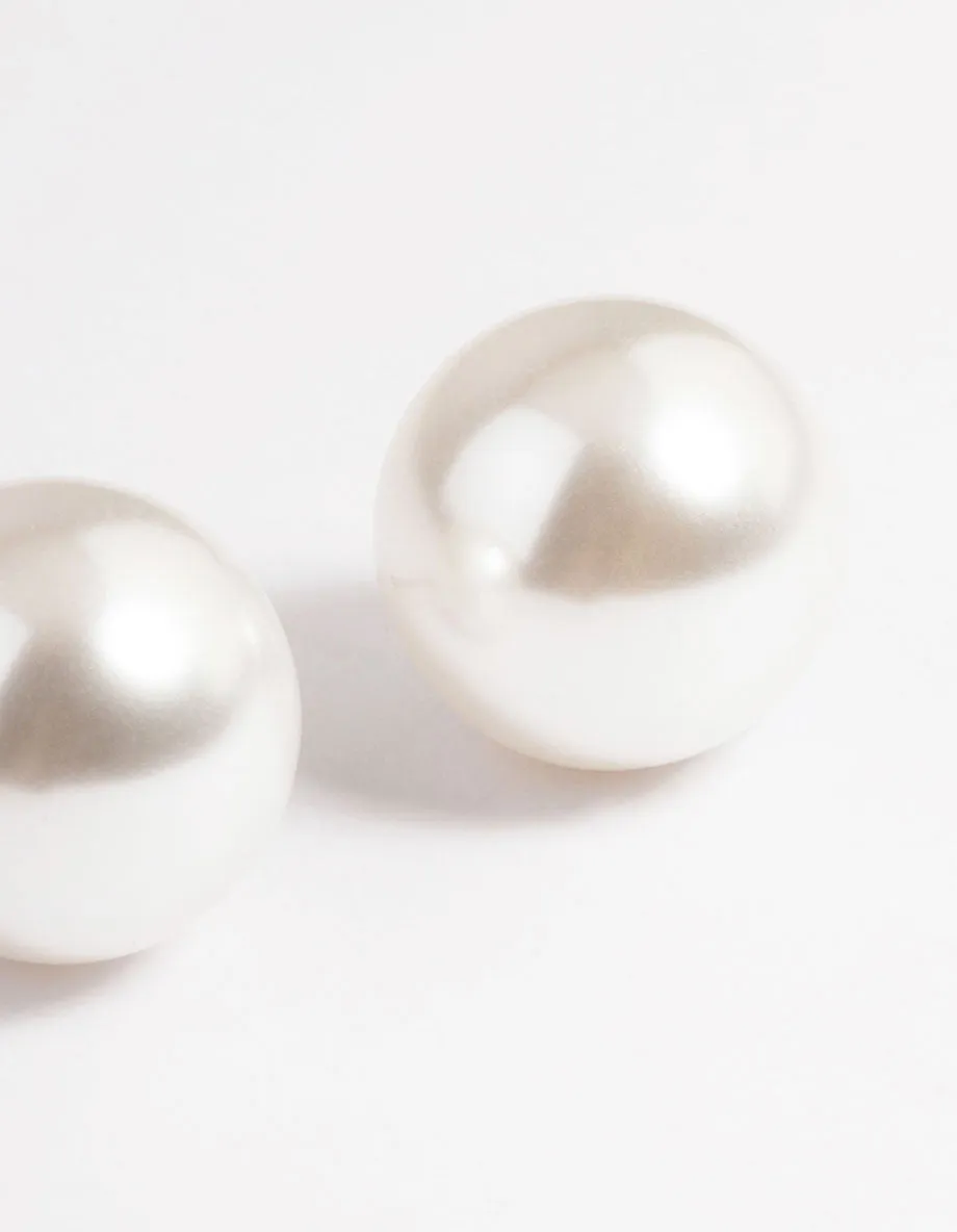 Giant Pearl Stud Earrings