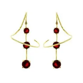 Gold 925 Sterling Silver Earrings with AAA Grade CZ in Ruby for Women Ruby Stone Color Style LOAS798