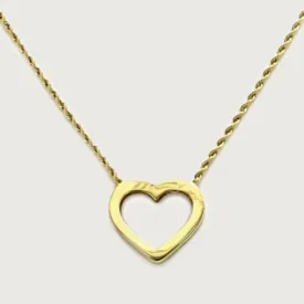 Gold Essentials Open Heart Gold Necklace