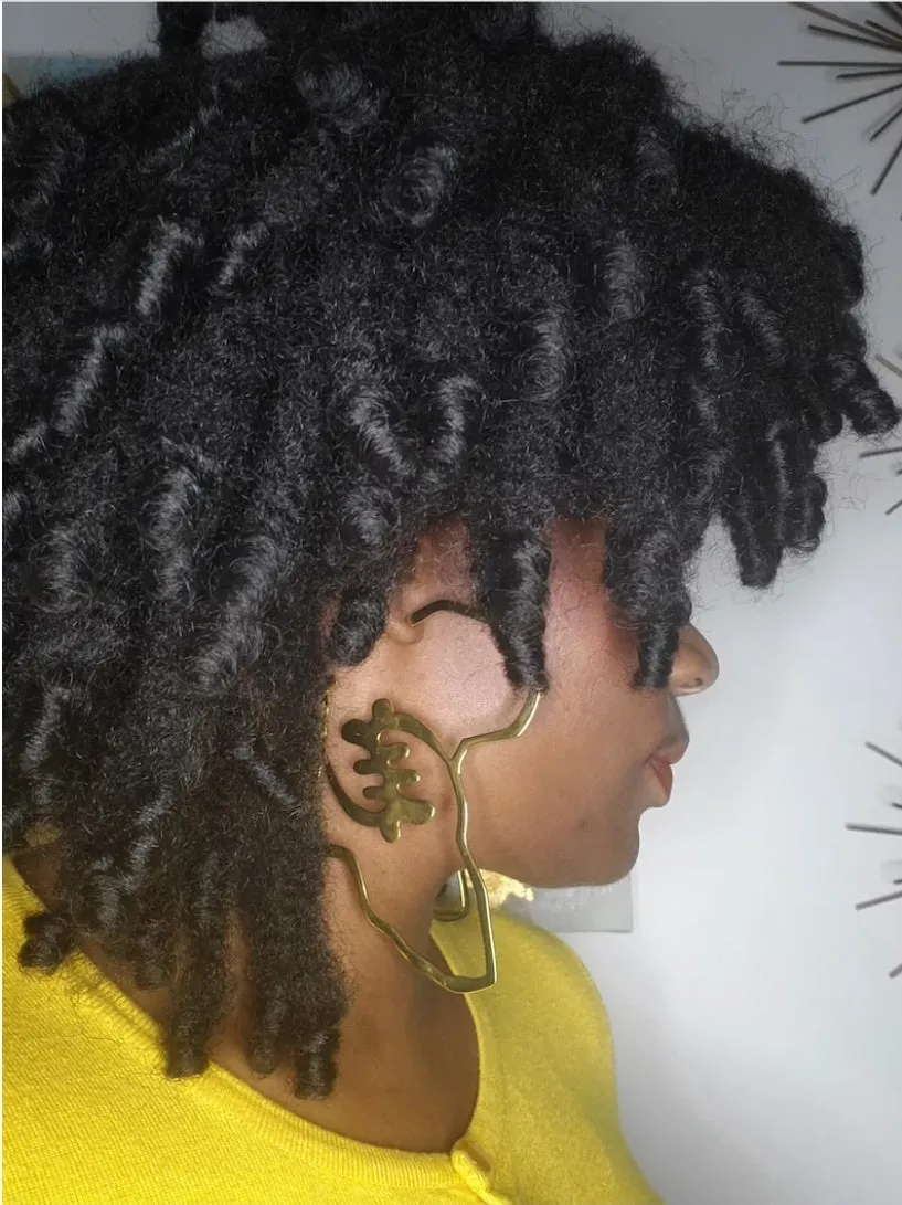 Gold Gye Nyame Africa Map Earrings