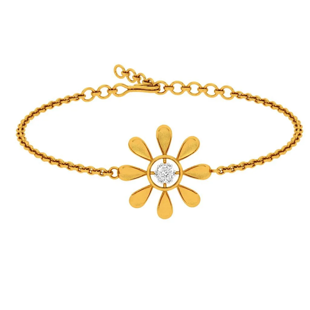 Golden Floret Diamond Bracelet