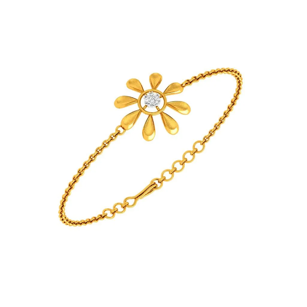 Golden Floret Diamond Bracelet