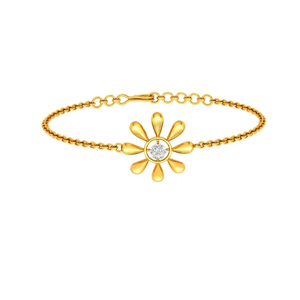 Golden Floret Diamond Bracelet