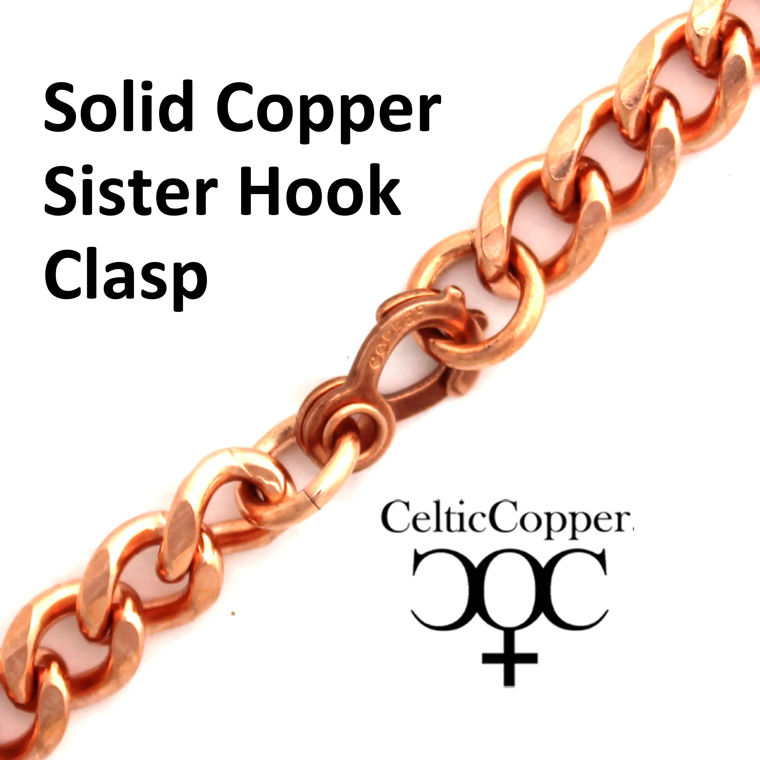 Heavy Copper Bracelet Chain BC76R Solid Copper 10mm Curb Chain Bracelet 8.5 Inch