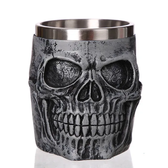 Heavy Metal Charred Skull Mug Stainless Steel