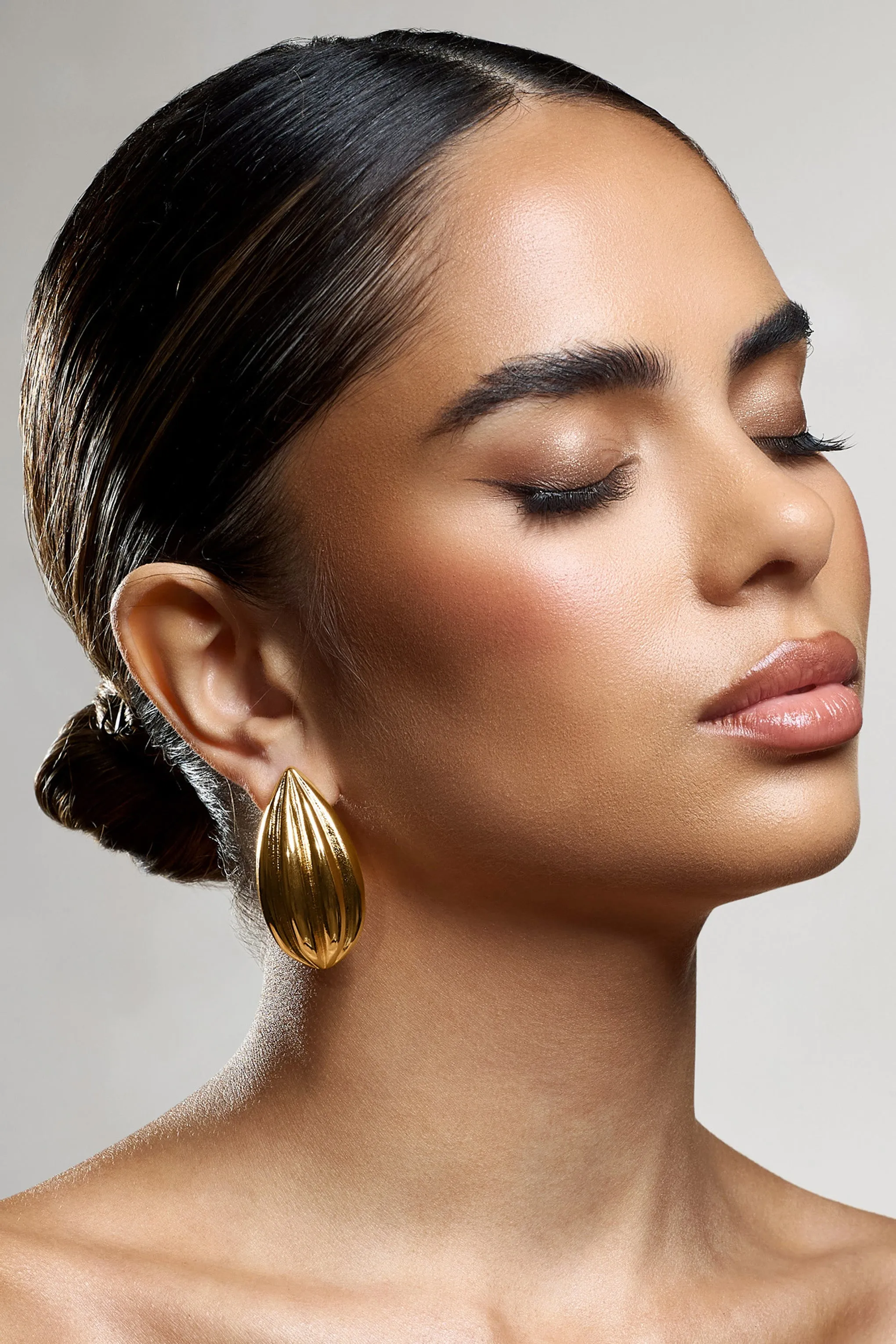 Hollis | Gold Statement Teardrop Earrings