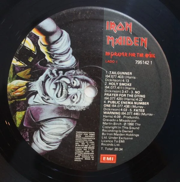 Iron Maiden - No Prayer For The Dying (LP, Album) (VG)