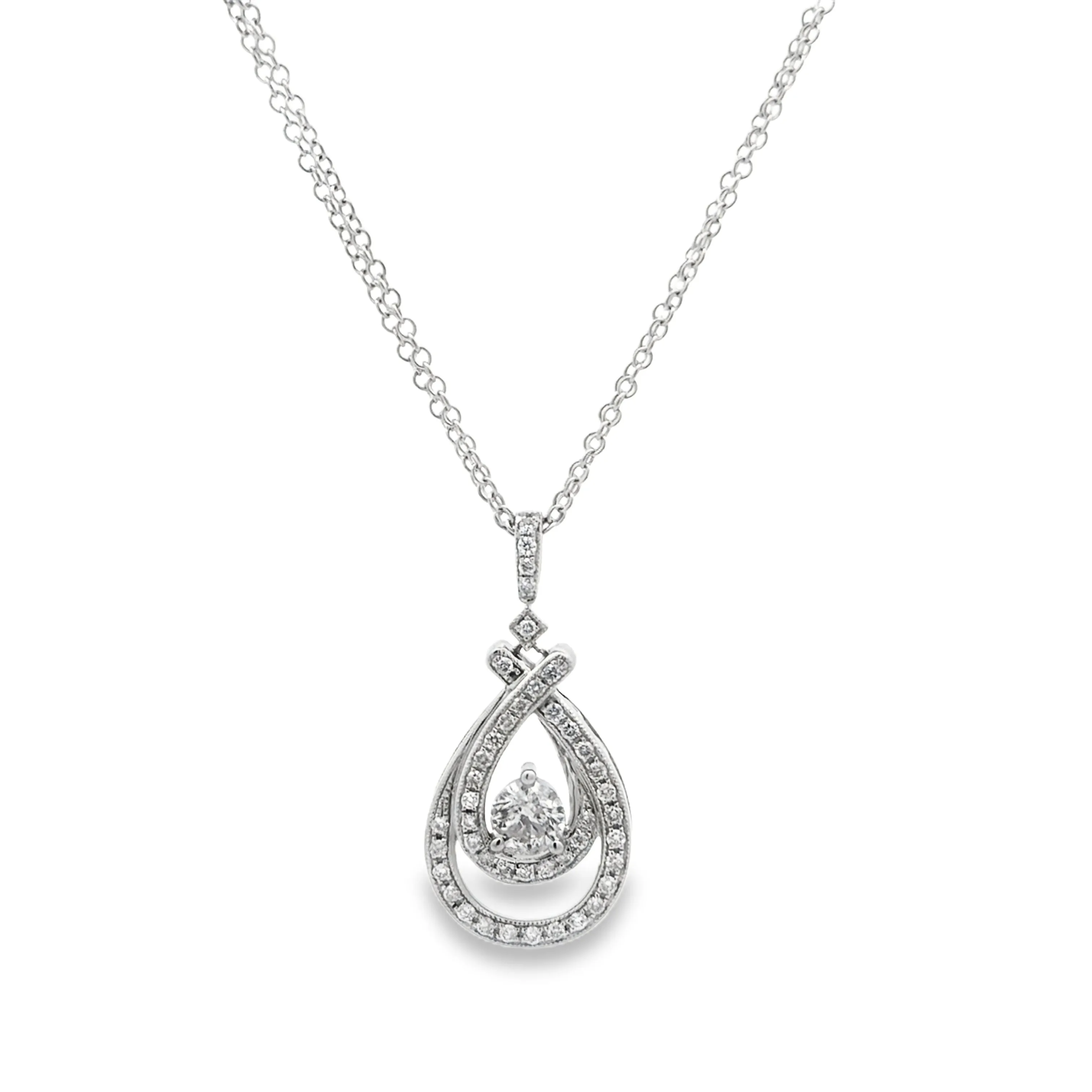 Kirkland Jewelry Estate | 14K White Gold Diamond Pendant Necklace