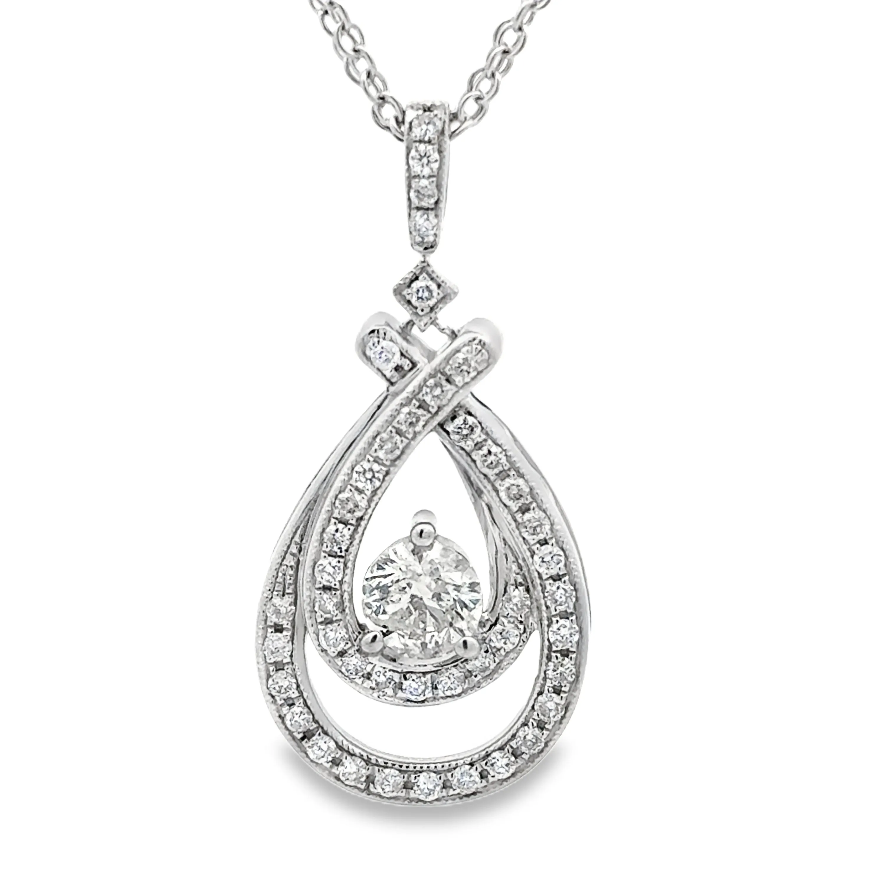 Kirkland Jewelry Estate | 14K White Gold Diamond Pendant Necklace