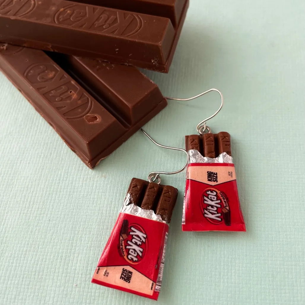 Kitkat Chocolate Mini Food Earrings