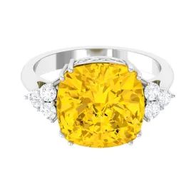 Lab Created Yellow Sapphire Solitaire Engagement Ring