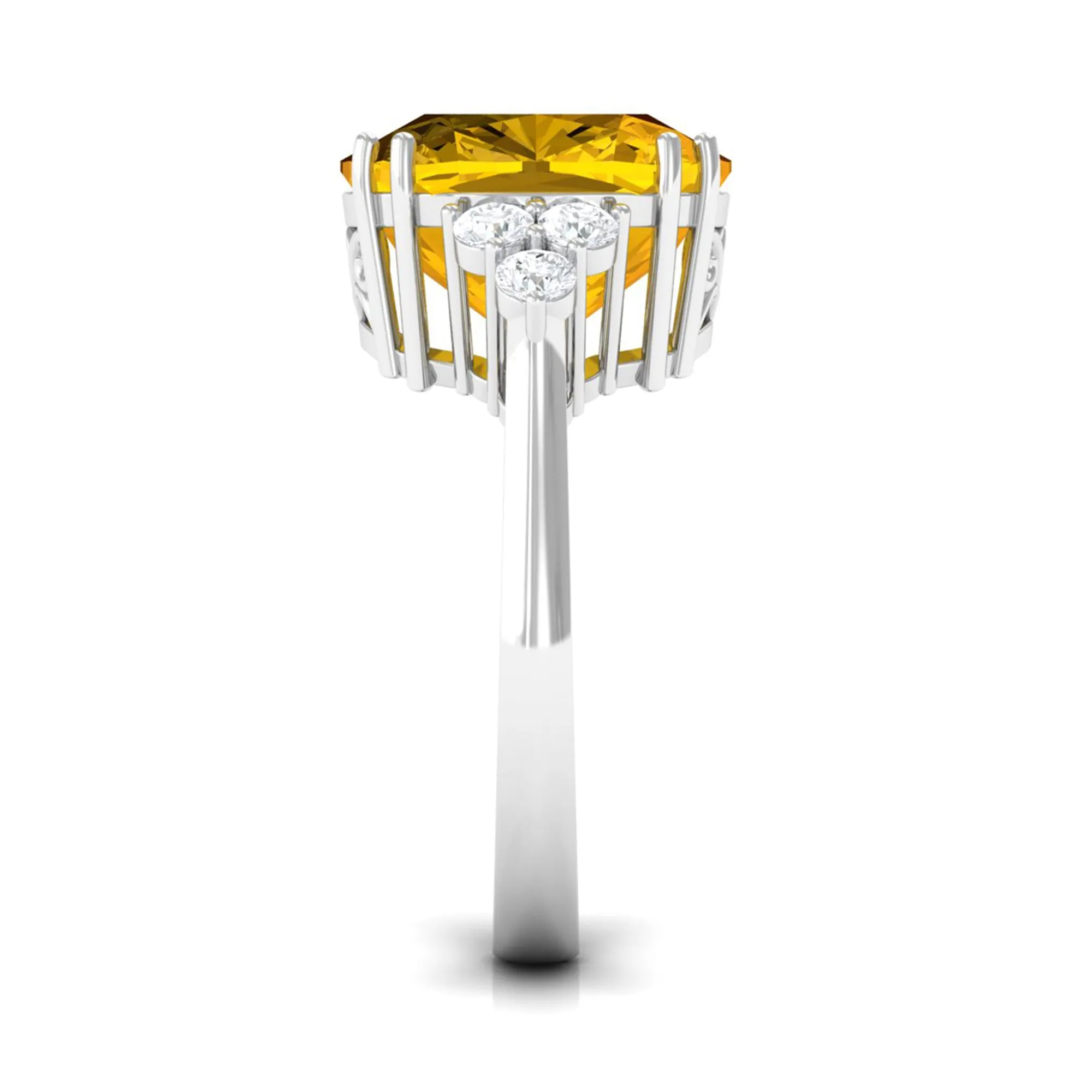 Lab Created Yellow Sapphire Solitaire Engagement Ring