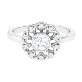 Lab Grown Diamond Nature Inspired Flower Engagement Ring