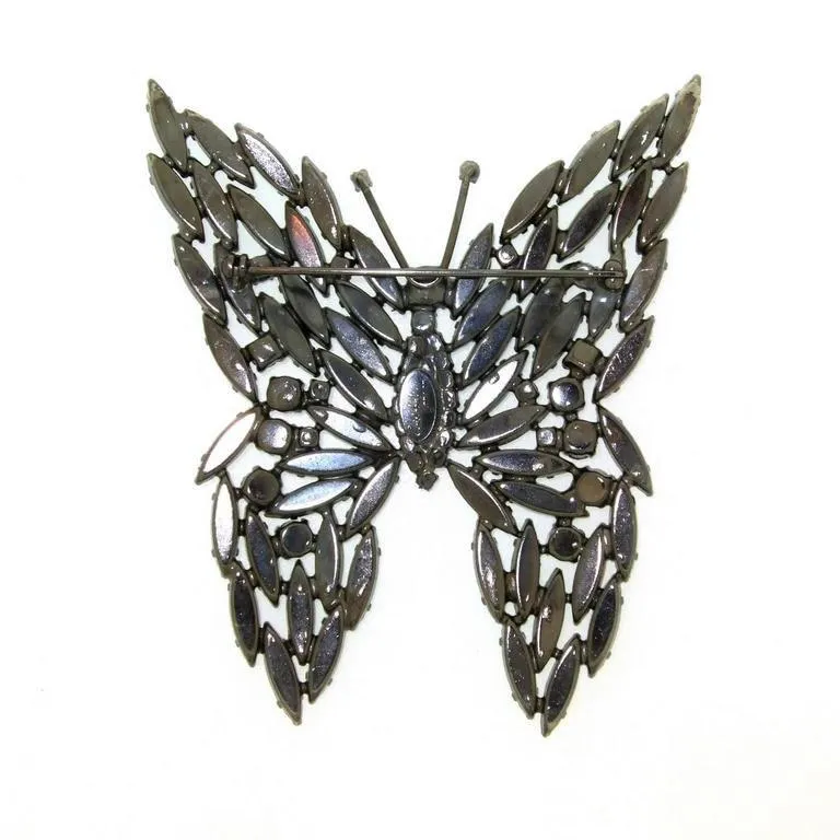 Large Butterfly brooch by Cristobal London in Crystal