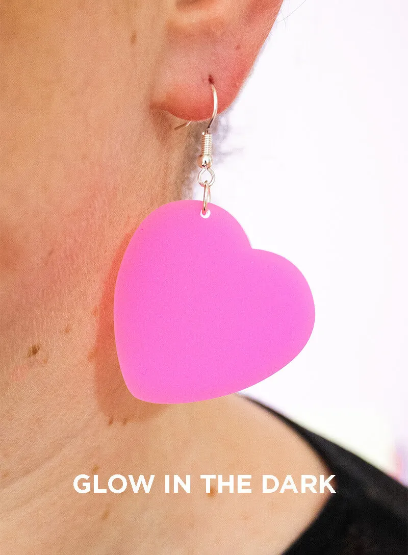 Large Heart Charm Earrings