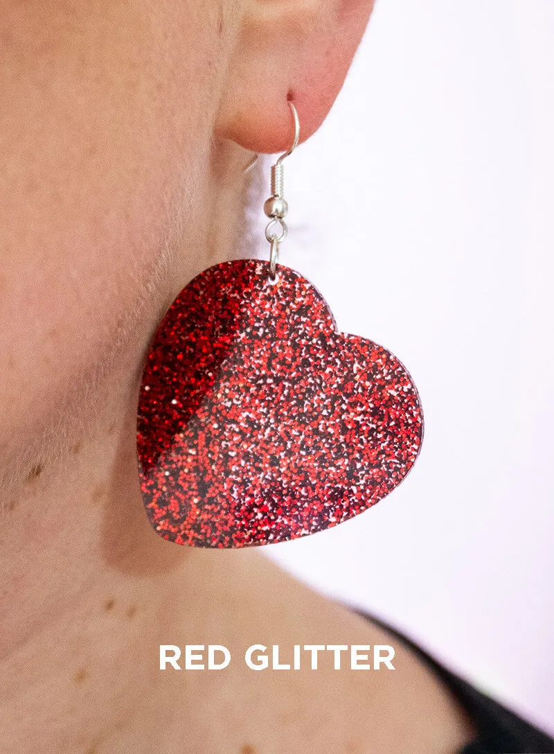 Large Heart Charm Earrings