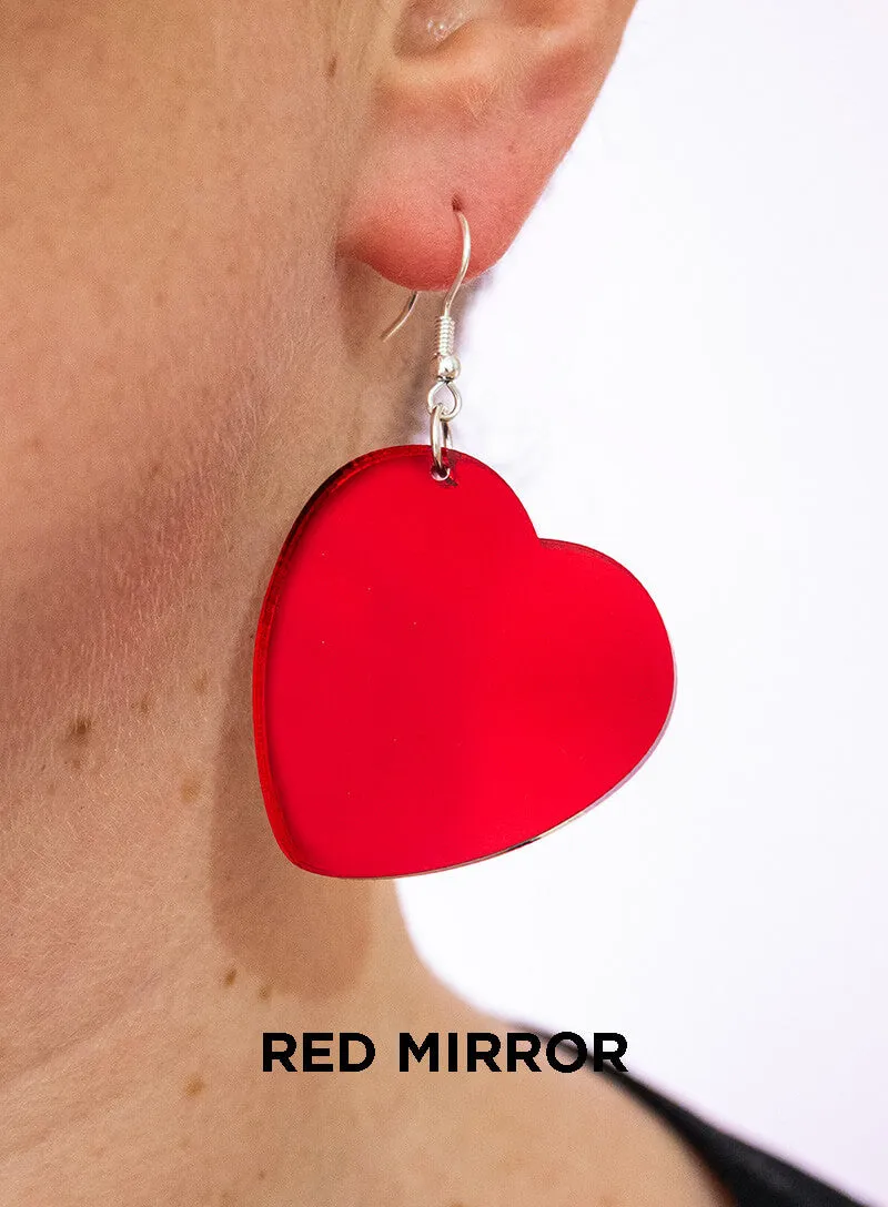 Large Heart Charm Earrings