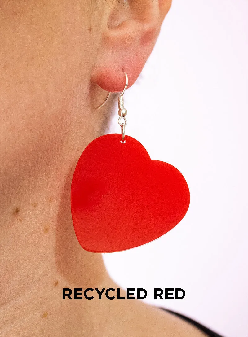 Large Heart Charm Earrings