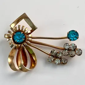 Late 50s/ Early 60s Rhinestone Flower Brooch