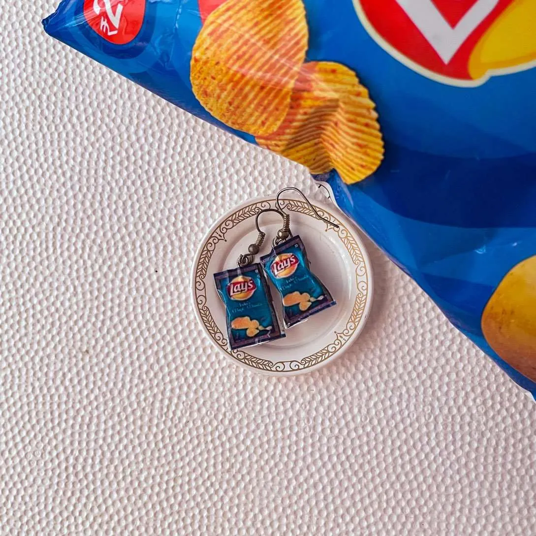 Lays Chips Miniature Food Earrings