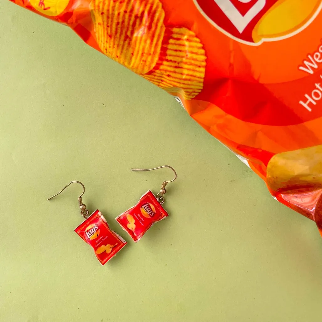 Lays Chips Miniature Food Earrings