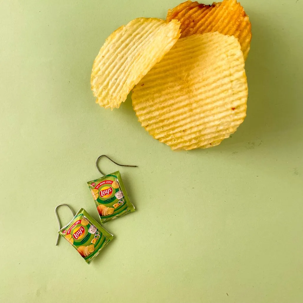 Lays Chips Miniature Food Earrings