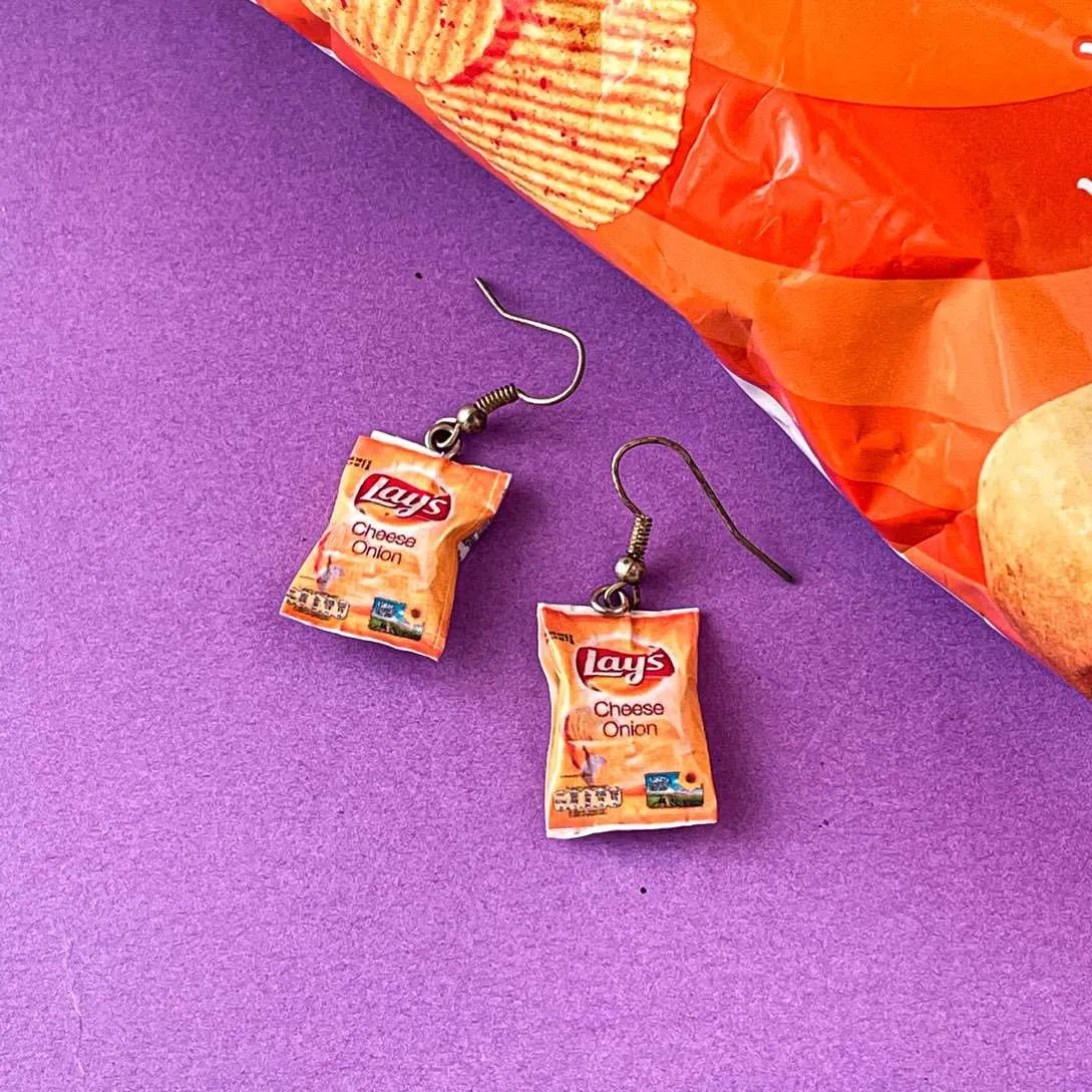 Lays Chips Miniature Food Earrings