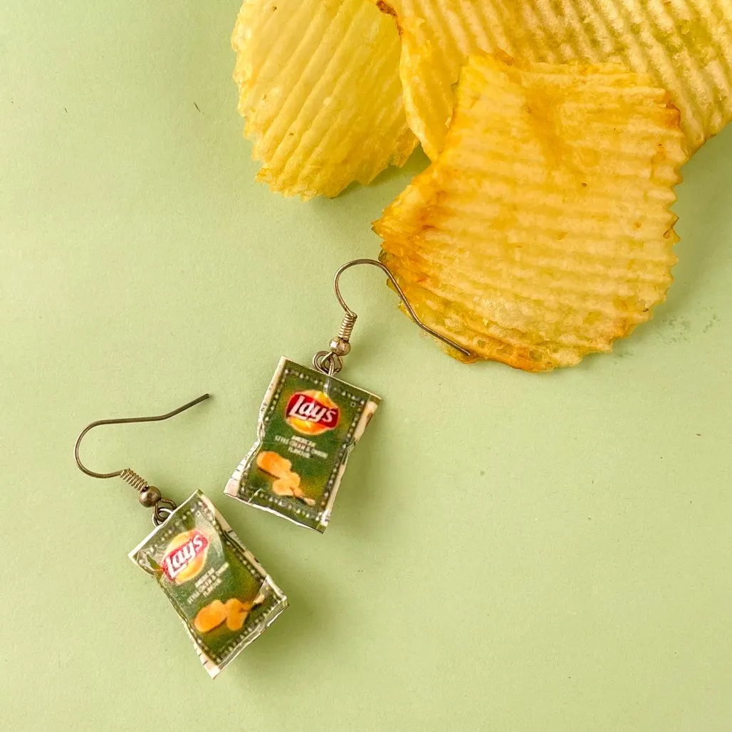 Lays Chips Miniature Food Earrings