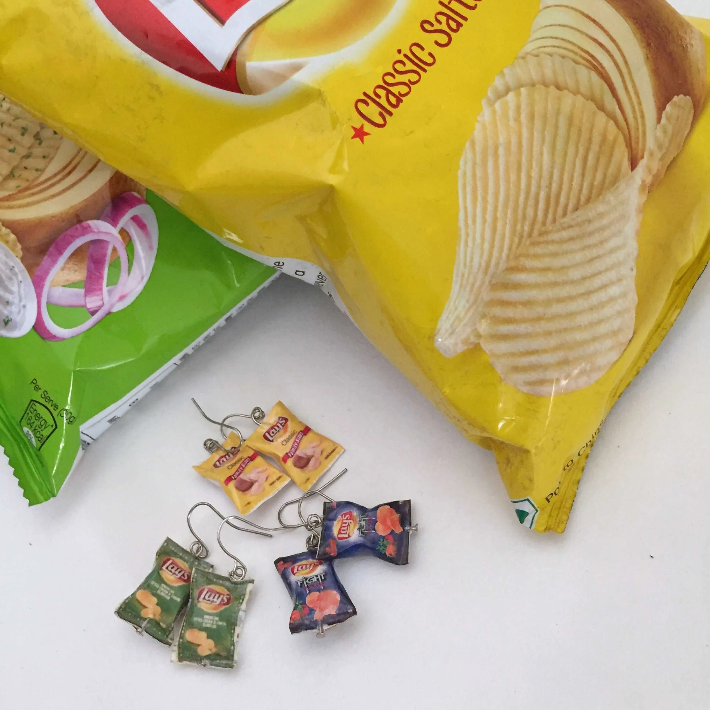 Lays Chips Miniature Food Earrings