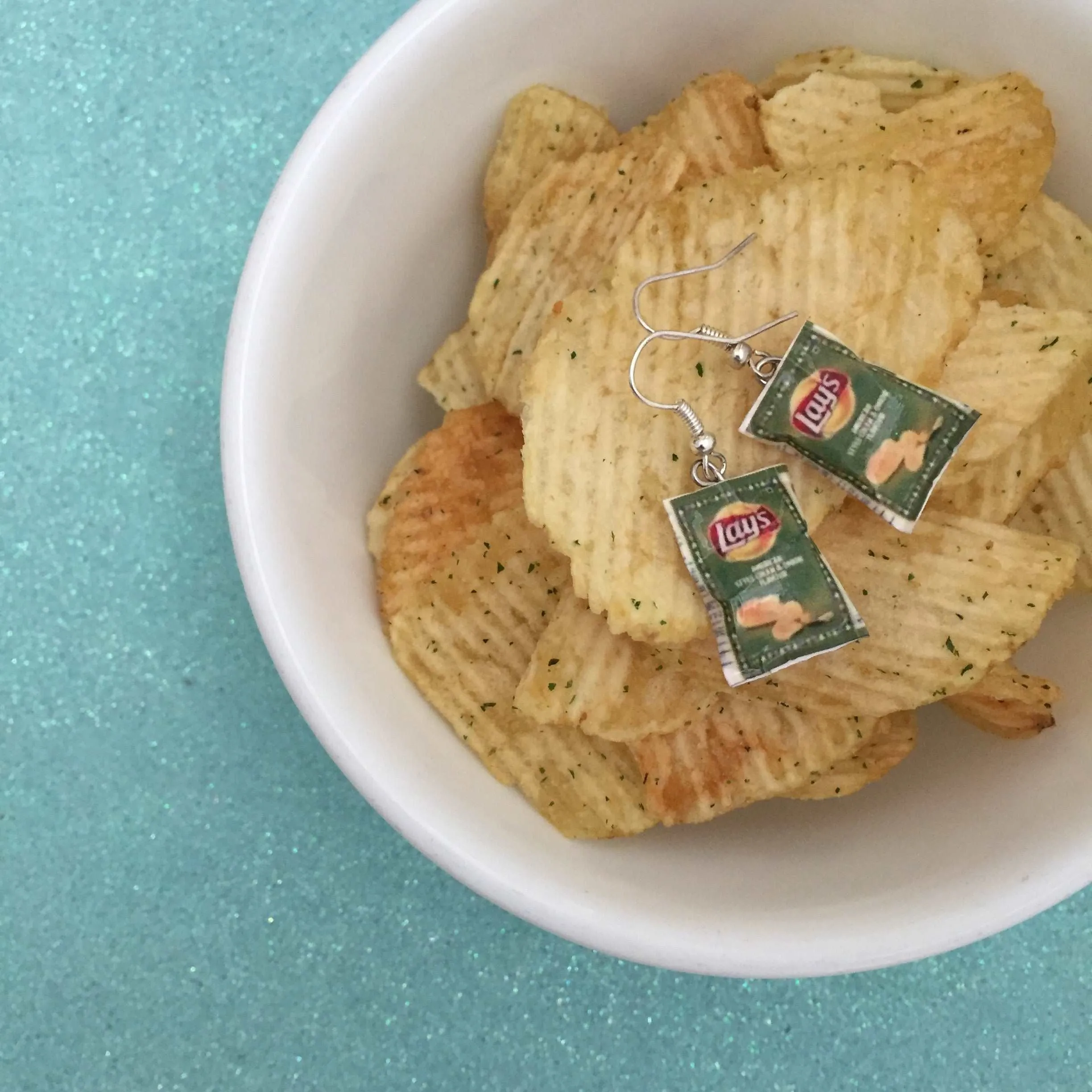 Lays Chips Miniature Food Earrings