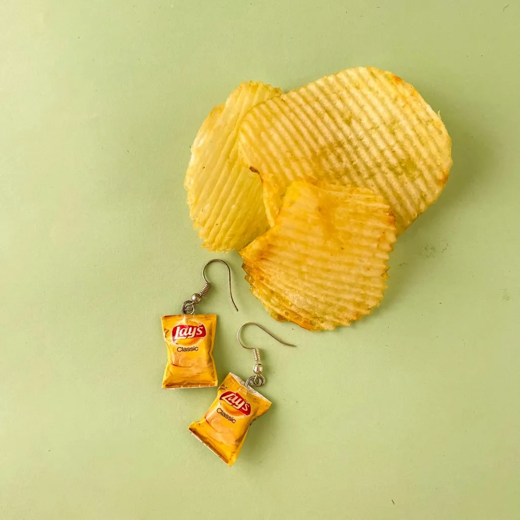 Lays Chips Miniature Food Earrings