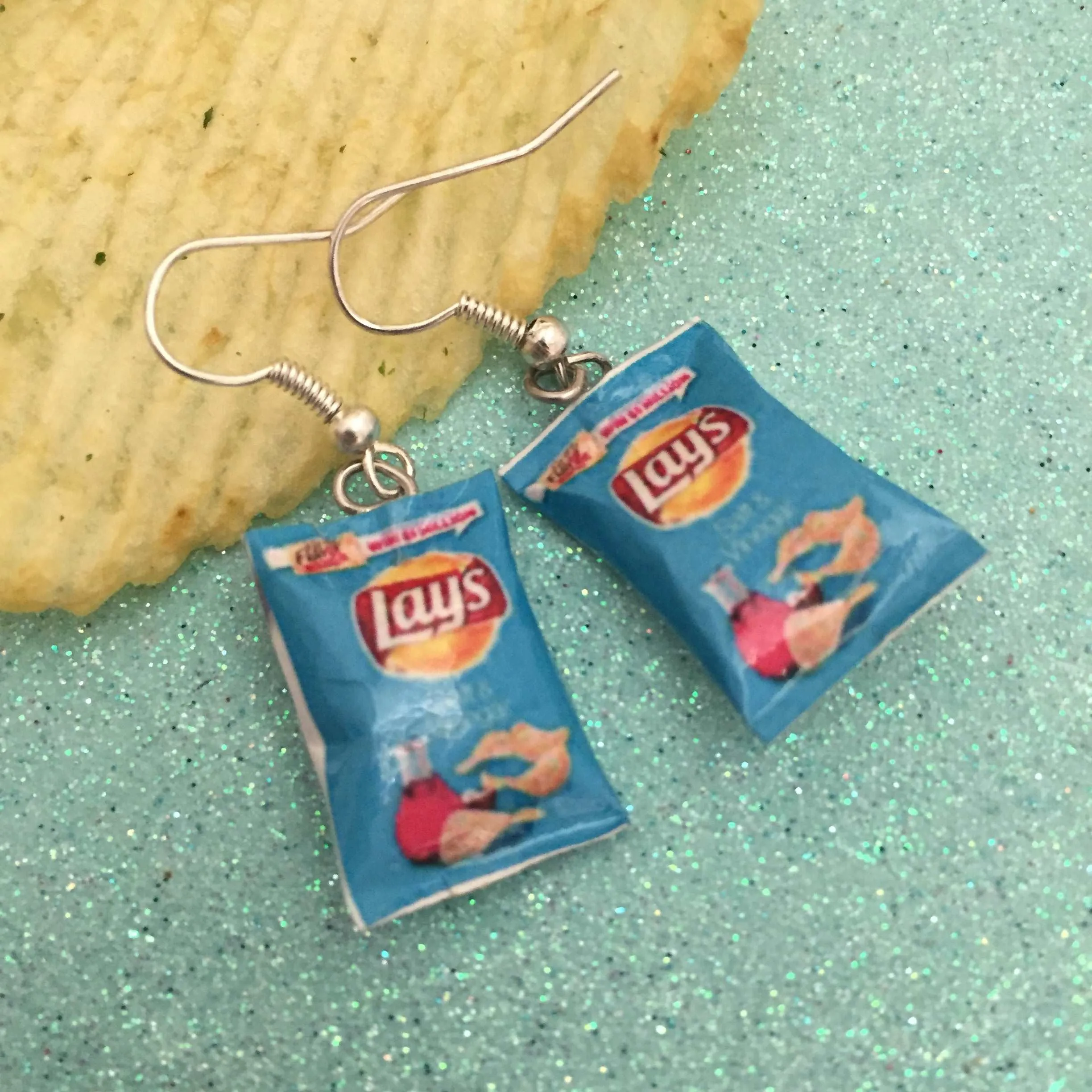 Lays Chips Miniature Food Earrings