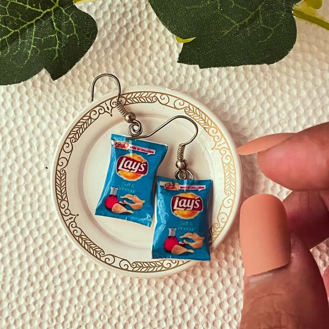 Lays Chips Miniature Food Earrings