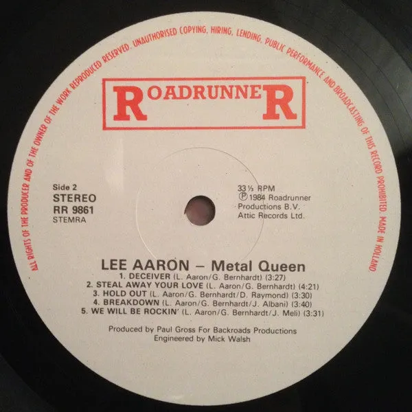 Lee Aaron - Metal Queen (LP, Album) (VG )