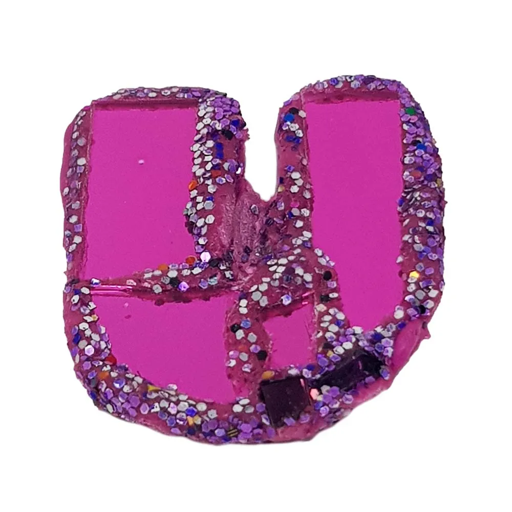 LETTER U -  PURPLE BROOCH