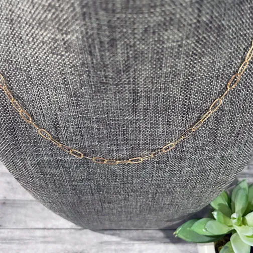 Long Link Layering Chain Necklace (SILVER OR GOLD)