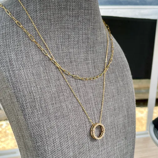 Long Link Layering Chain Necklace (SILVER OR GOLD)