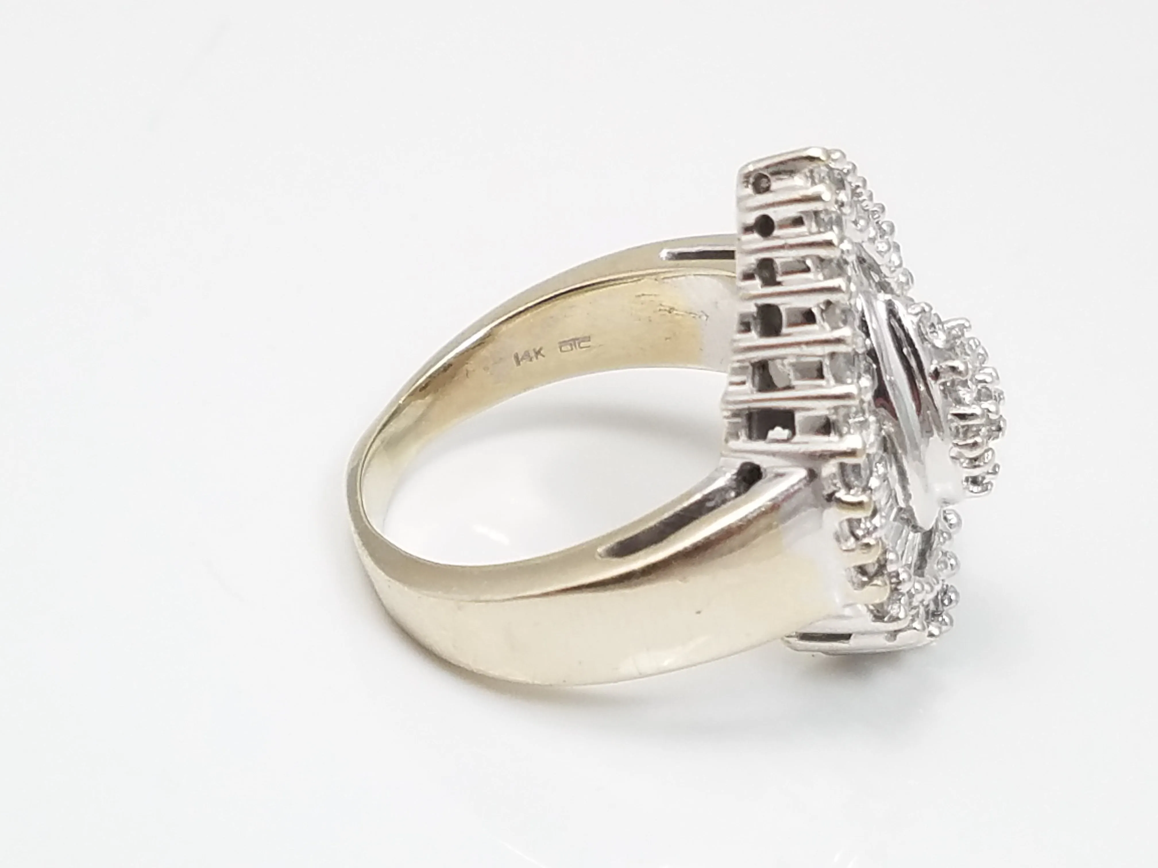 Luxurious 14k Two Tone Gold Natural Diamond Custom Ring