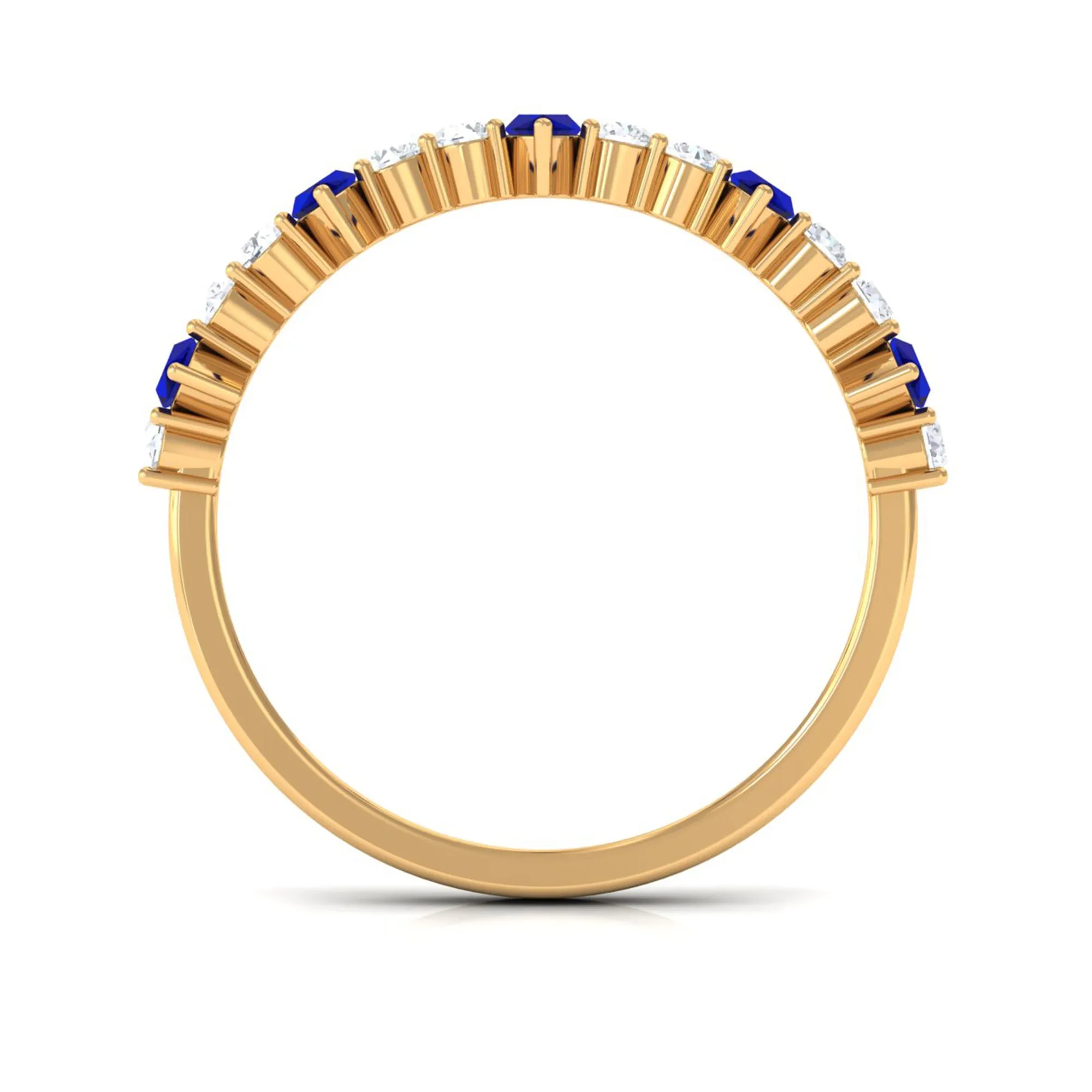 Marquise Blue Sapphire and Diamond Half Eternity Ring