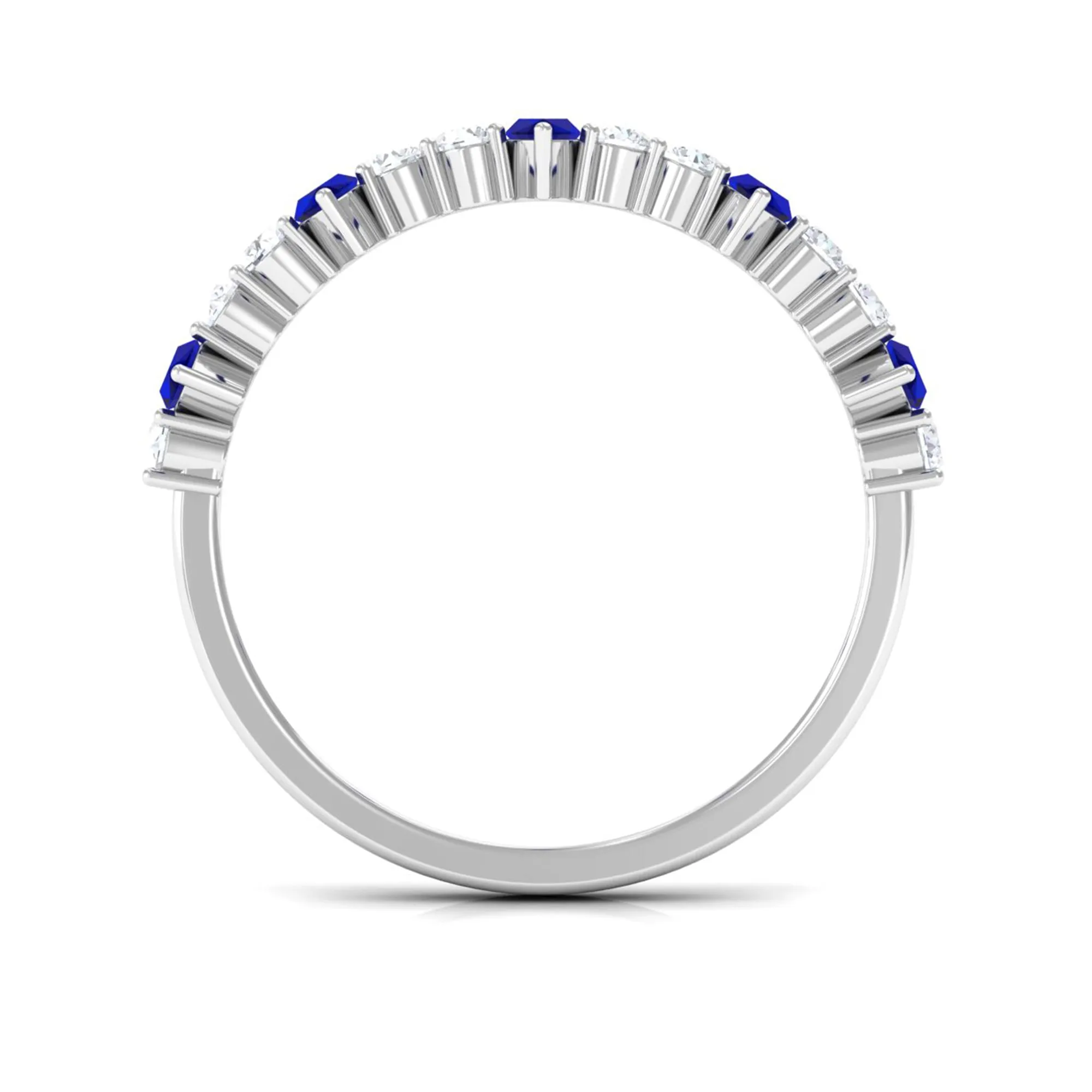 Marquise Blue Sapphire and Diamond Half Eternity Ring