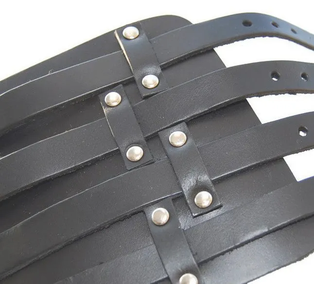 Massive Four Strap Leather Vambrace Gauntlet